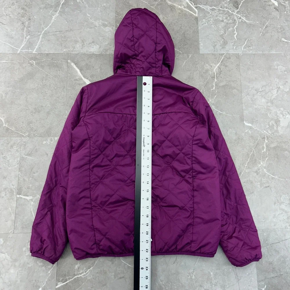LL Bean Mountain Bound Jacket Youth Large 14-16 Reversible Diamond Quilt Fleece